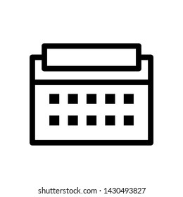 Icon calender vector , template your business . isolated illustration , black white background