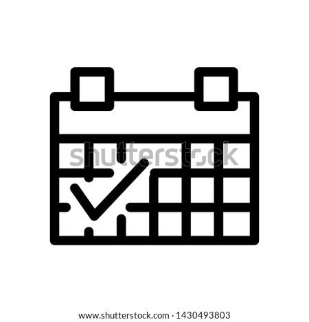 Icon calender vector , template your business . isolated illustration , black white background