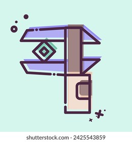Icon Caliper. related to Jewelry symbol. MBE style. simple design editable. simple illustration