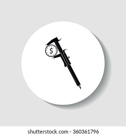 Icon calipers with coin.