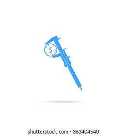 Icon calipers with coin.