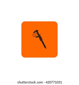 Icon calipers with coin.