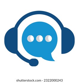 Icon Call center, online customer support symbol. Contact Us Customer Service. Headphones Logo can be used for company and others.