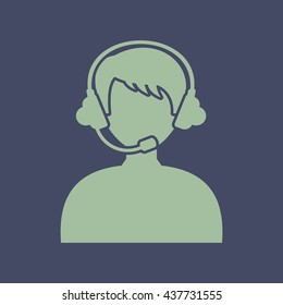 Icon of Call Center, Call operator. Eps-10.
