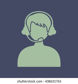 Icon of Call Center, Call operator . Eps-10.