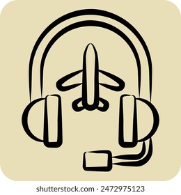 Icon Call Center. related to Airport symbol. hand drawn style. simple design illustration