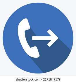 Reenvío de llamadas de iconos. adecuado para el símbolo Mobile Apps. estilo de sombra larga. diseño simple editable. vector de plantilla de diseño. ilustración de símbolo simple