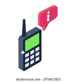 Icon of call information isolated on white background