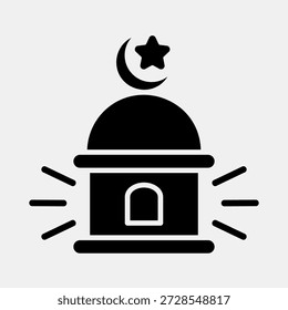 Symbolruf zum Gebet. Ramadan Kareem Elemente. Symbol im Symbolstil.