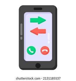 Un icono de transferencia de llamadas en un estilo plano moderno 

