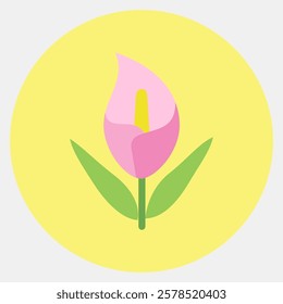 Icon calla lily. Beautiful flowers elements. Icon in color mate style.