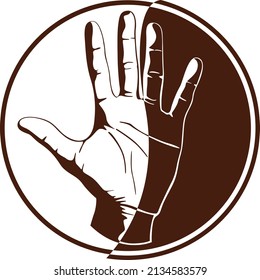 An icon calling for an end to racism in the world. Vector illustration.