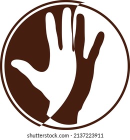 An icon calling for an end to racism in the world. Vector illustration.