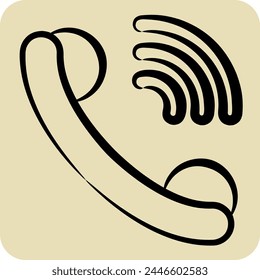 Icon Calling. related to Remote Working symbol. hand drawn style. simple design illustration