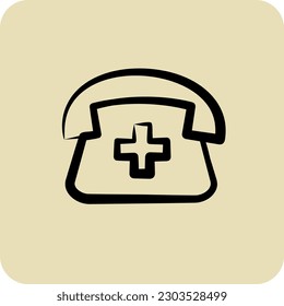 Icon Calling. suitable for education symbol. hand drawn style. simple design editable. design template