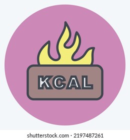 Icon Calories. suitable for Healthy symbol. color mate style. simple design editable. design template vector. simple illustration