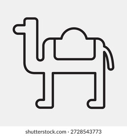 Icon camel. Ramadan kareem elements. Icon in line style.