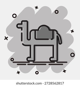 Icon camel. Ramadan kareem elements. Icon in comic style.