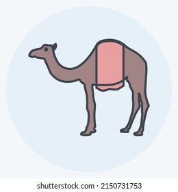 Icon Camel. suitable for animal symbol. color mate style. simple design editable. design template vector. simple symbol illustration