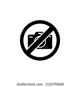 The icon of Camera ban, prohibition, embargo, forbiddance. Simple flat icon illustration, vector of Camera ban, prohibition, embargo, forbiddance for a website or mobile application