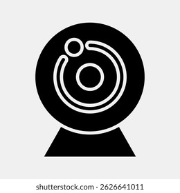 Icon camera. Computer components elements. Icon in glyph style.