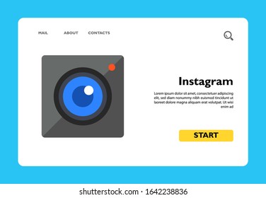 Icon of camera. Instagram icon. Social networking, shooting, social networking concept. Can be used for topics like photo, video or social networking