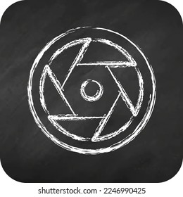 Icon Camera Lens. related to Photography symbol. chalk style. simple design editable. simple illustration