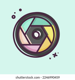 Icon Camera Lens. related to Photography symbol. MBE style. simple design editable. simple illustration