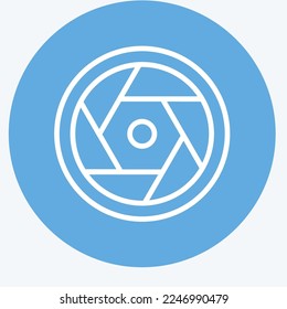 Icon Camera Lens. related to Photography symbol. blue eyes style. simple design editable. simple illustration