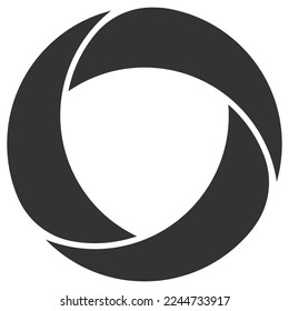 Icon camera lens, shutter diaphragm round abstract shutter logo