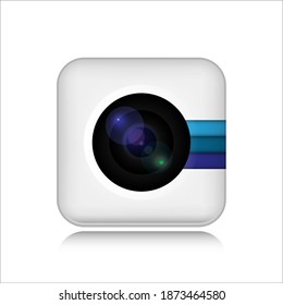 Icon for camera lens. White background. Vector saved as eps-10, file contains objects with transparency.