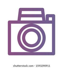 Icon camera in lineal gradient style. vector illustration and editable stroke. Isolated on white background.