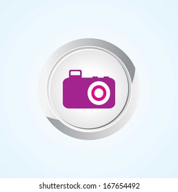 Icon of Camera on Button. Eps-10.