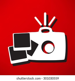Icon Camera on white long shadow