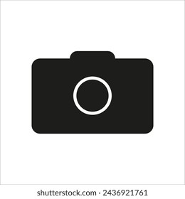 Icon camera. Photography, capture device. Digital, technology equipment. Vector illustration. EPS 10.