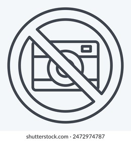 Icon Camera Prohibited. related to Airport symbol. line style. simple design illustration