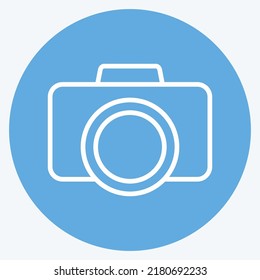 Icon Camera. suitable for Art symbol. Blue Eyes Style. simple design editable. design template vector. simple illustration