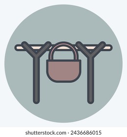 Icon Camp Fire. related to Leisure and Travel symbol. color mate style. simple design illustration.
