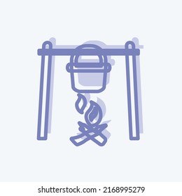 Icon Camp Fire. suitable for Wild West symbol. two tone style. simple design editable. design template vector. simple symbol illustration