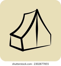 Icon Camp. suitable for education symbol. hand drawn style. simple design editable. design template