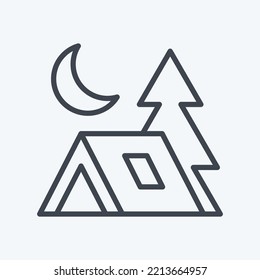 Icon Camp. suitable for Summer symbol. line style. simple design editable. design template vector. simple illustration