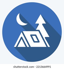 Icon Camp. suitable for Summer symbol. long shadow style. simple design editable. design template vector. simple illustration
