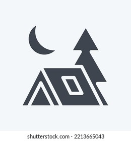 Icon Camp. suitable for Summer symbol. glyph style. simple design editable. design template vector. simple illustration