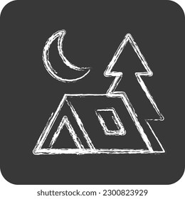 Icon Camp. suitable for Summer symbol. chalk Style. simple design editable. design template vector. simple illustration