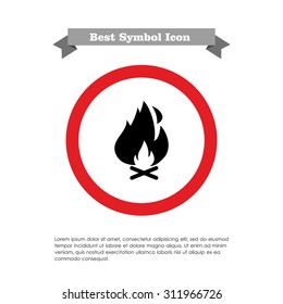 Icon of campfire with logs and flame