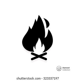 Icon of campfire with logs and flame