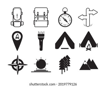 icon of camping activity. good for use in camping brochures.