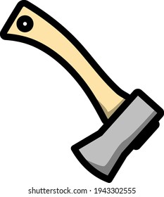 Icon Of Camping Axe. Editable Bold Outline With Color Fill Design. Vector Illustration.