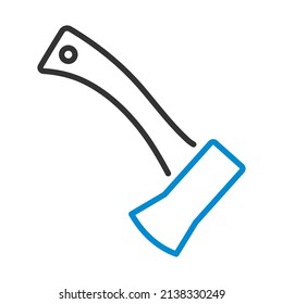 Icon Of Camping Axe. Editable Bold Outline With Color Fill Design. Vector Illustration.