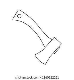 Icon of camping axe. Thin line design. Vector illustration.